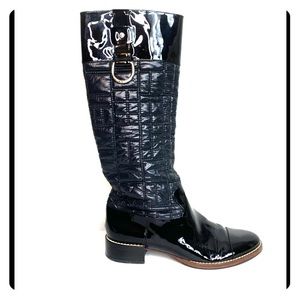 Dolce and Gabbana Patent Leather Quilted Boot 39